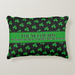 Irish shamrocks pattern personalised cosy home decorative cushion