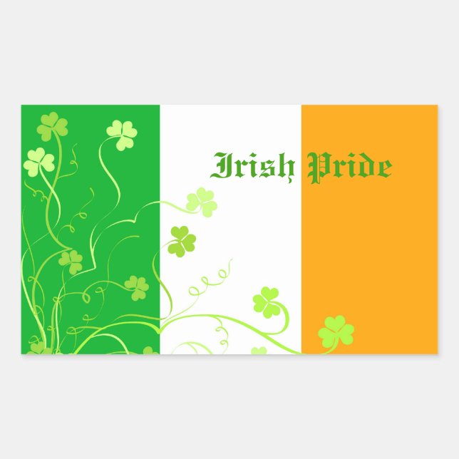 Irish shamrocks rectangular sticker (Front)