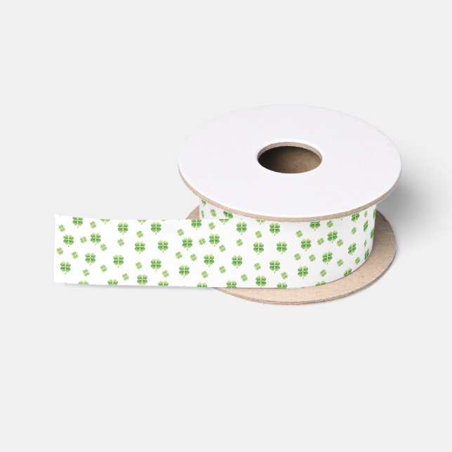 Irish Shamrocks Satin Ribbon (Spool)