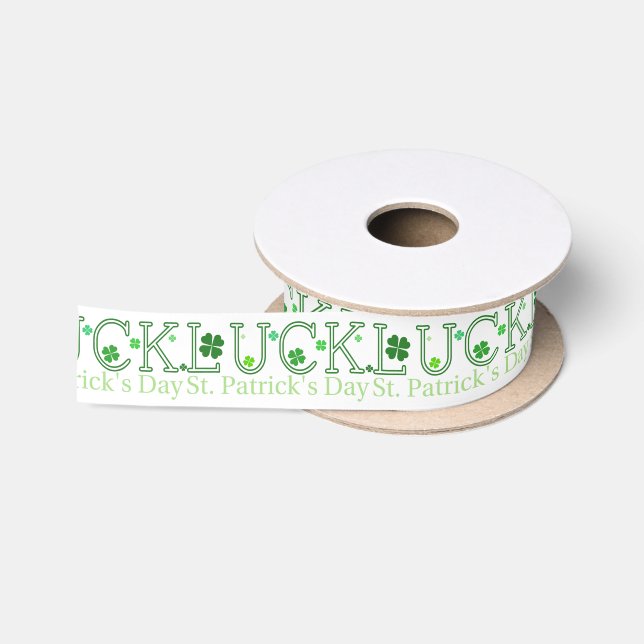 Irish Shamrocks Satin Ribbon (Spool)