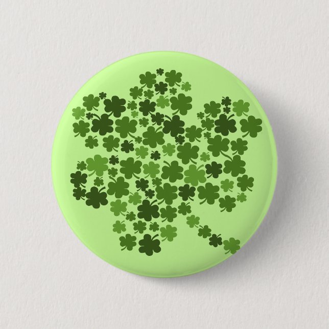 Irish Shamrocks St Paddys Clover 6 Cm Round Badge (Front)