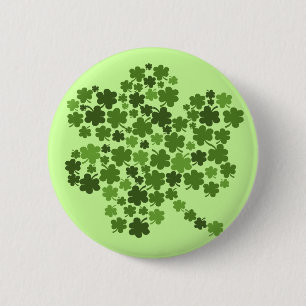 Irish Shamrocks St Paddys Clover 6 Cm Round Badge