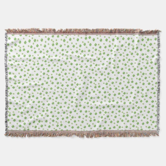 Irish Shamrocks Throw Blanket (Front)