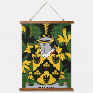 Irish Shaw Coat of Arms Family Crest Hanging Tapestry