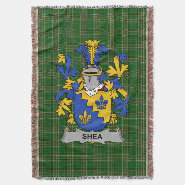  Irish Shea or O_Shee Coat of Arms Family Crest Ir Throw Blanket (Front Vertical)