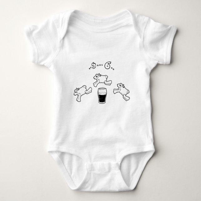 Irish Sheep Counting Baby Bodysuit (Front)