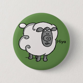 Irish sheep says hiya 6 cm round badge