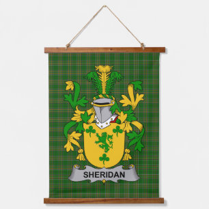 Irish Sheridan Coat of Arms Family Crest Hanging Tapestry