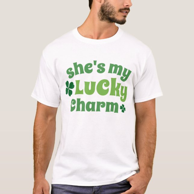 Irish She's My Lucky Charm Couples Tshirt (Front)