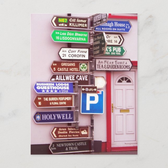 Irish Signpost Postcard (Front)