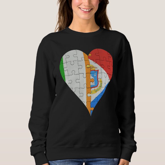 Irish Sint Maartener Flag Heart Sweatshirt (Front)