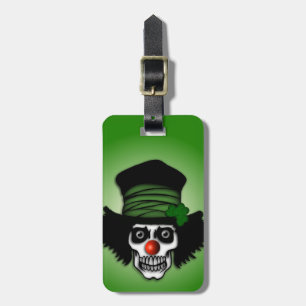 Irish Skeleton Clown Green Luggage Tag