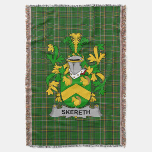  Irish Skereth or Skerret Coat of Arms Family Cres Throw Blanket