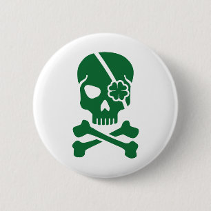 Irish skull 6 cm round badge