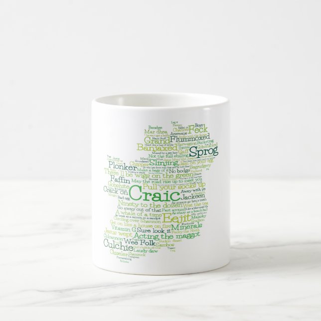 Irish Slang Word Art Map Coffee Mug (Center)