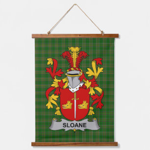 Irish Sloane Coat of Arms Family Crest Hanging Tapestry