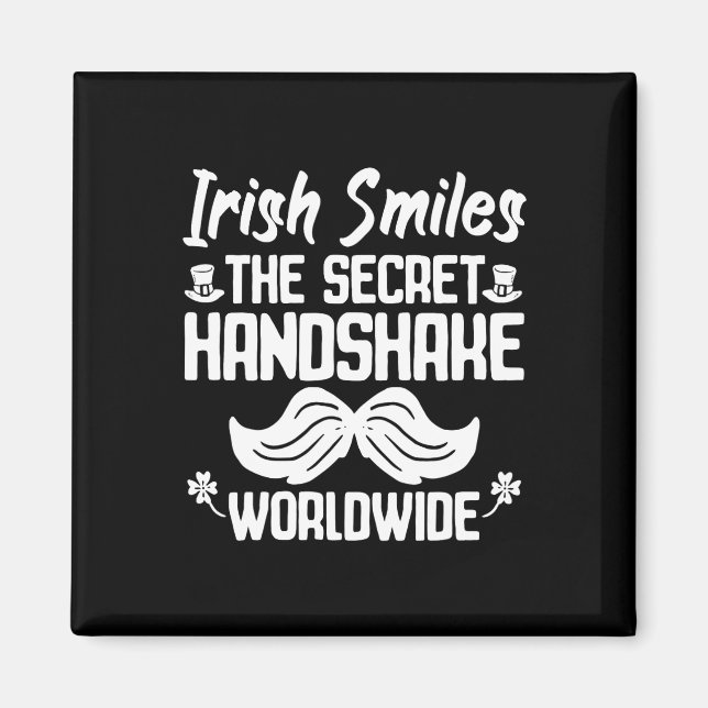 Irish Smiles Secret Handshake Worldwide St Patrick Magnet (Front)