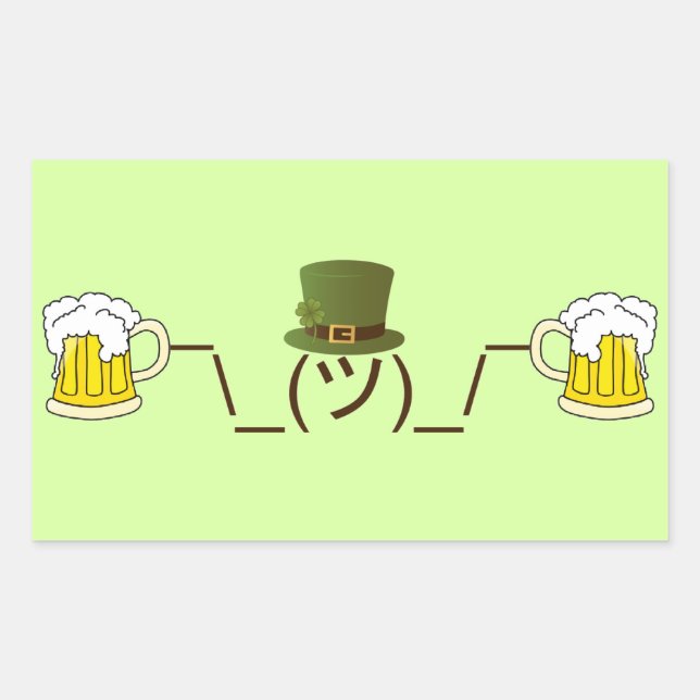 Irish Smugshrug Holding Beer Rectangular Sticker (Front)
