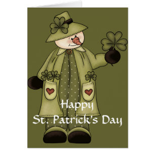 Irish Snowman d3 St. Patrick's Day Greeting Card