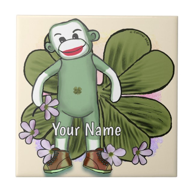 Irish Sock Monkey Tile (Front)