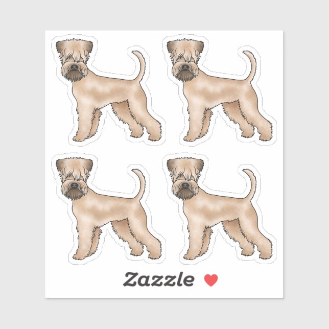Irish Soft-Coated Wheaten Terrier Cute Cartoon Dog (Sheet)