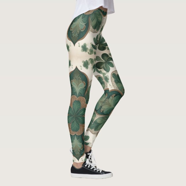 Irish Splendour: The Boho Shamrock Leggings (Right)