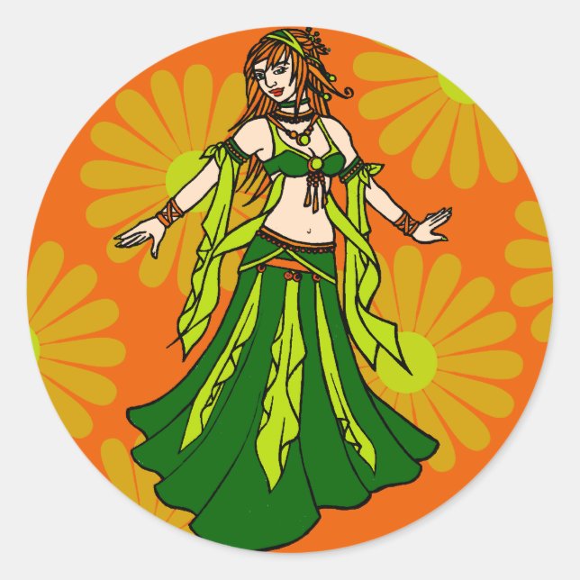 Irish Spring Belly Dancer Classic Round Sticker (Front)