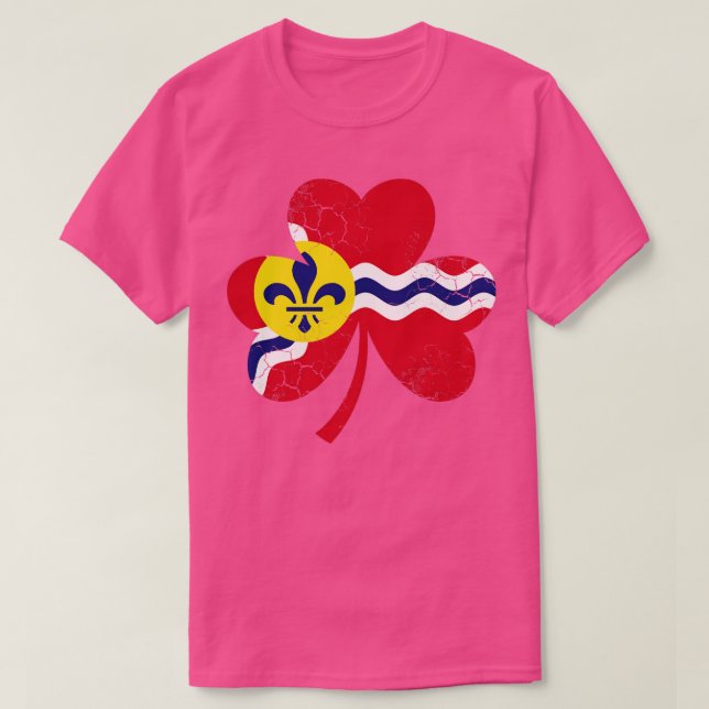 Irish St Louis Flag Shamrock St Patricks Day T-Shirt (Design Front)