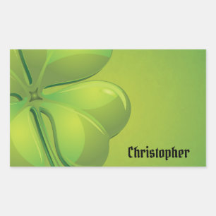 Irish St. Patrick’s Day Green Shamrock Personalise Rectangular Sticker