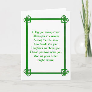 Irish St. Patrick's Day card with Celtic design