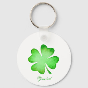 Irish St. Patrick's Day green clover lucky custom Key Ring