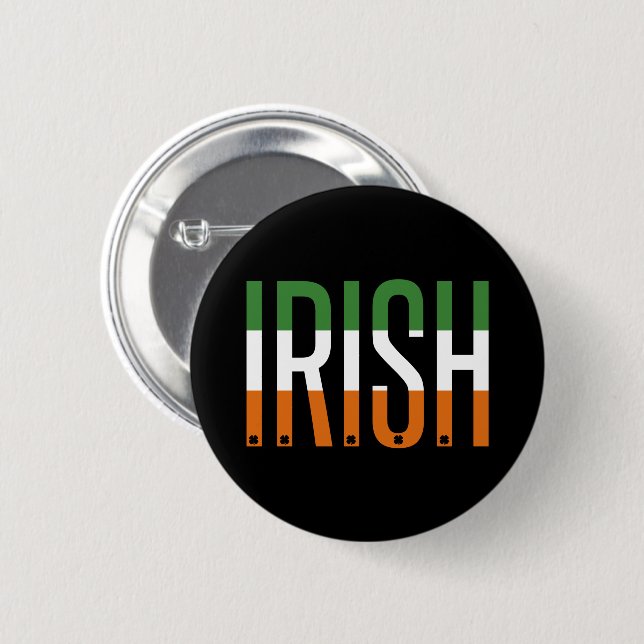 Irish St Patrick's Day Ireland Flag Shamrock Lucky 6 Cm Round Badge (Front & Back)