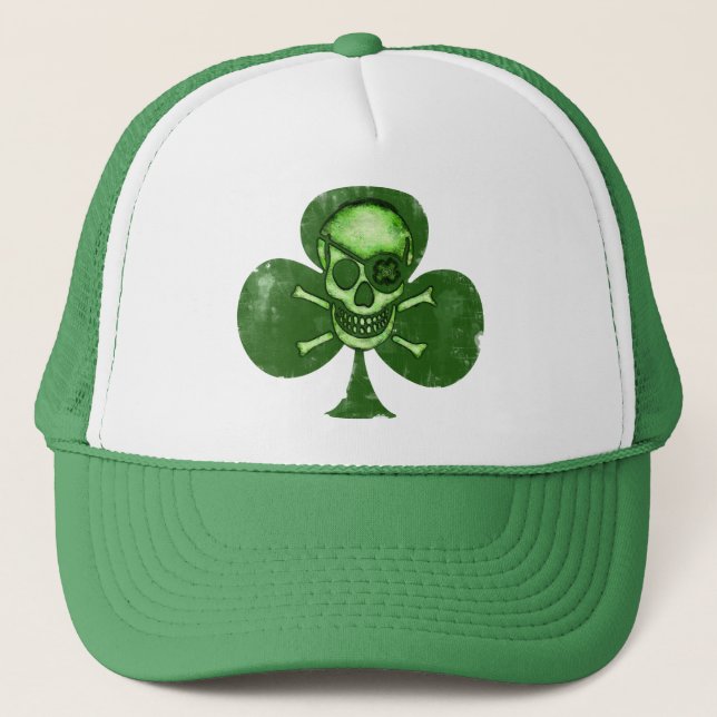 Irish St. Patrick's Day Pirate Clover Hat (Front)