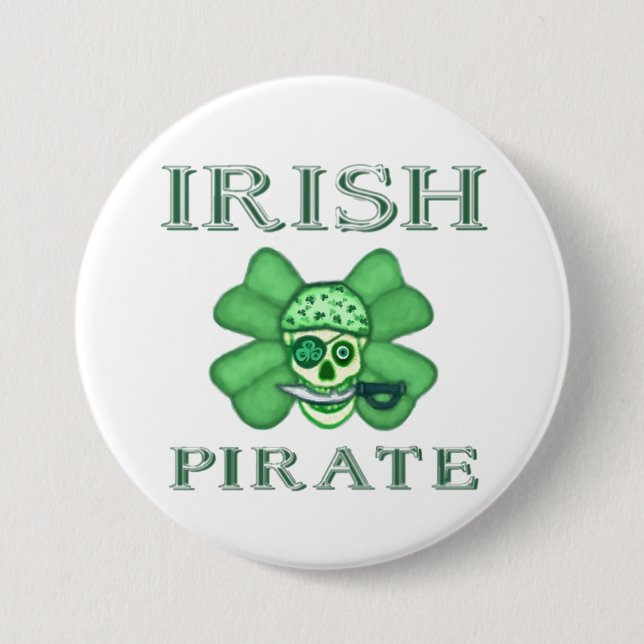 Irish St. Patrick's Day Pirates Button (Front)