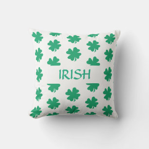 Irish St Patrick's Day Shamrock Leaf Pattern Green Cushion