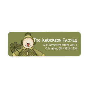 Irish St. Patrick's Day Snowman Address Labels d2