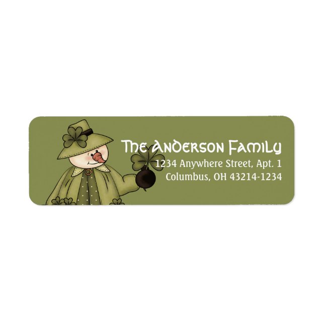 Irish St. Patrick's Day Snowman Address Labels d3 (Front)