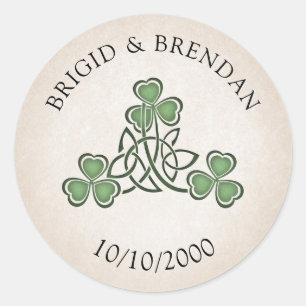 Irish St. Patrick's Wedding Classic Round Sticker
