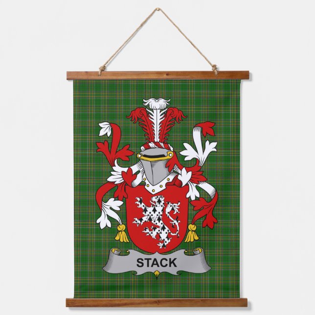 Irish Stack Coat of Arms Family Crest Hanging Tapestry (Front)