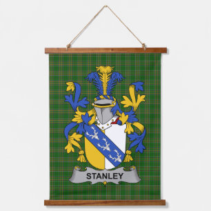 Irish Stanley Coat of Arms Family Crest Hanging Tapestry
