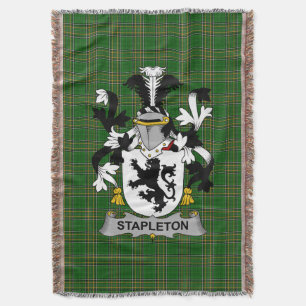  Irish Stapleton Coat of Arms Family Crest Ireland Throw Blanket