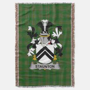  Irish Staunton Coat of Arms Family Crest Ireland Throw Blanket