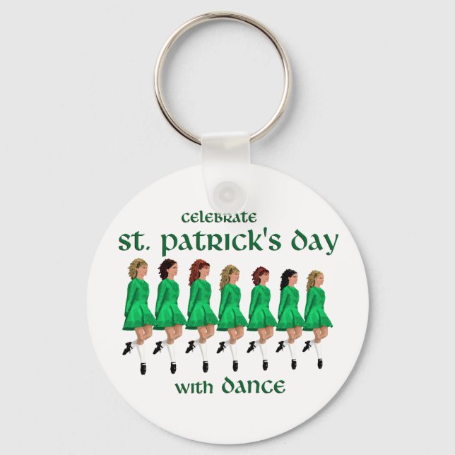 Irish Step Dance Celebrates St. Patrick's Day Key Ring (Front)