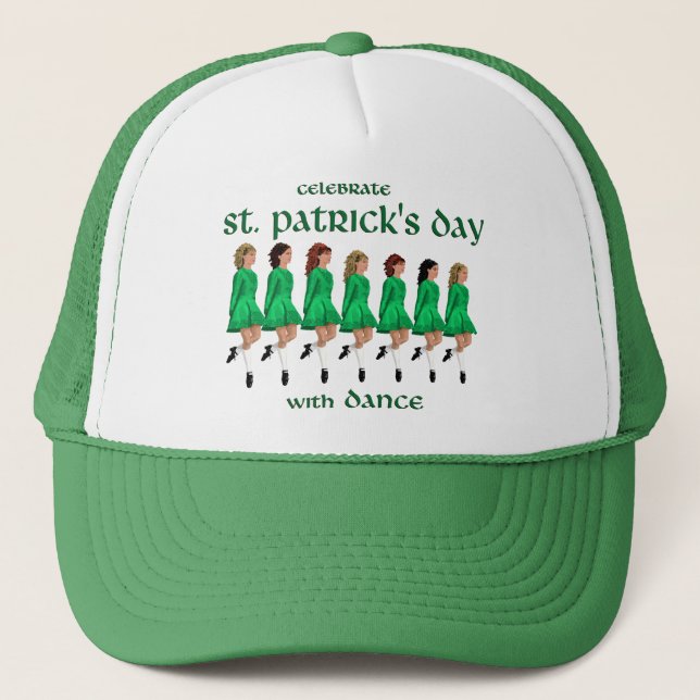Irish Step Dance Celebrates St. Patrick's Day Trucker Hat (Front)