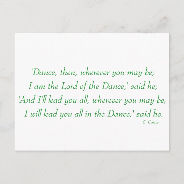 Irish Step Dance - Lord of the Dance Chorus Postcard (Front)