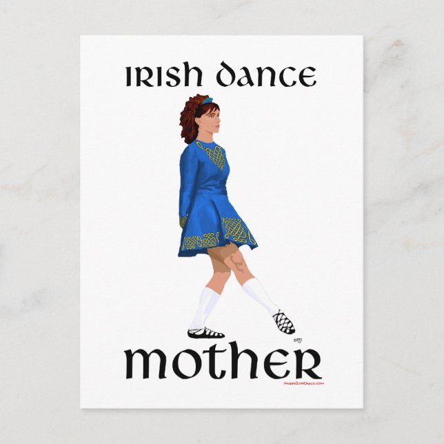 Irish Step Dance Mother - Blue Soft Shoe Postcard (Front)