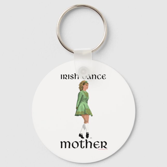 Irish Step Dance Mother - Green Key Ring (Front)