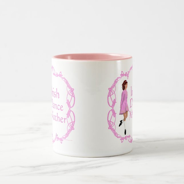 Irish Step Dance Mother - Pink Two-Tone Coffee Mug (Center)
