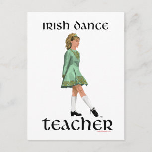 Irish Step Dance Teacher - Green Postcard