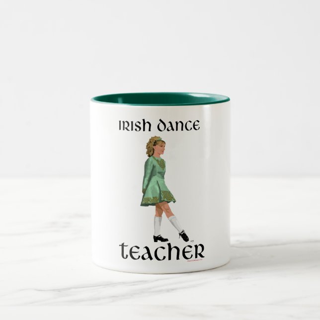 Irish Step Dance Teacher - Green Two-Tone Coffee Mug (Center)